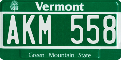 VT license plate AKM558