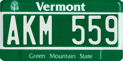 VT license plate AKM559