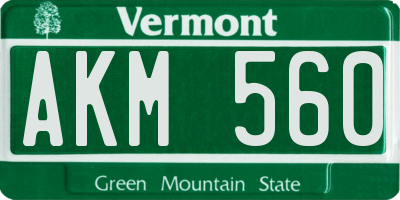 VT license plate AKM560