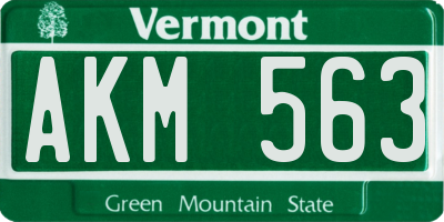 VT license plate AKM563