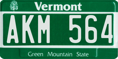 VT license plate AKM564