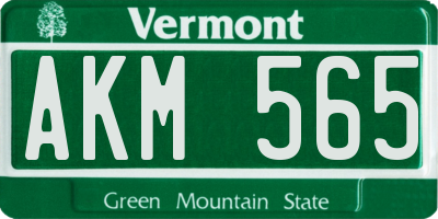 VT license plate AKM565