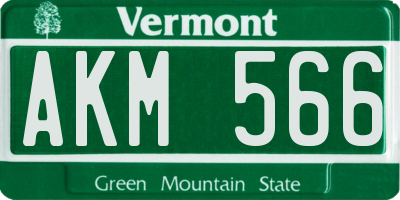 VT license plate AKM566