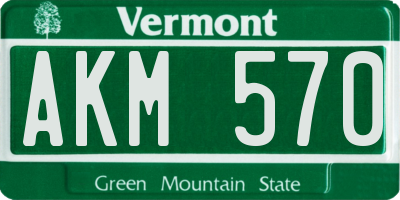 VT license plate AKM570
