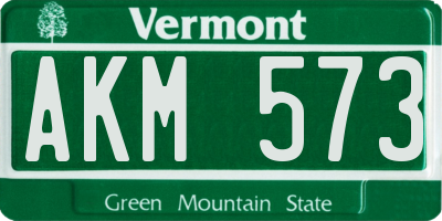 VT license plate AKM573