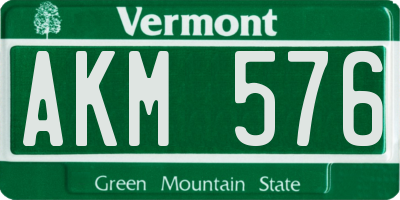 VT license plate AKM576