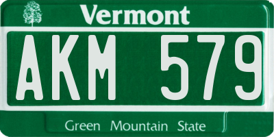 VT license plate AKM579