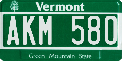 VT license plate AKM580