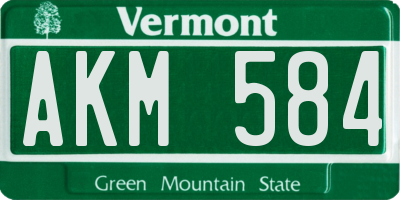VT license plate AKM584