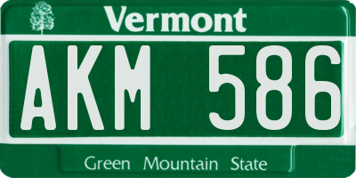 VT license plate AKM586