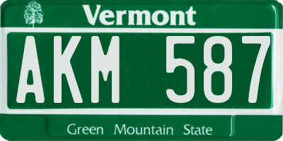 VT license plate AKM587