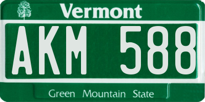 VT license plate AKM588