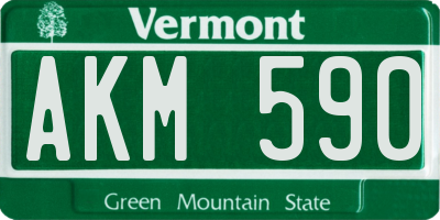 VT license plate AKM590