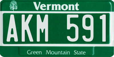 VT license plate AKM591