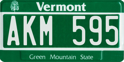 VT license plate AKM595