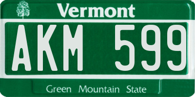 VT license plate AKM599