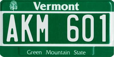 VT license plate AKM601