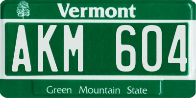 VT license plate AKM604