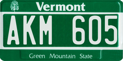 VT license plate AKM605
