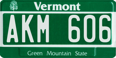 VT license plate AKM606