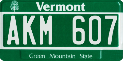 VT license plate AKM607