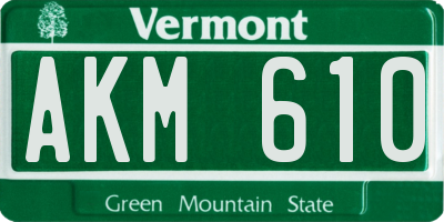 VT license plate AKM610