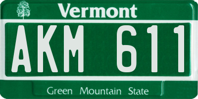 VT license plate AKM611