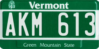 VT license plate AKM613