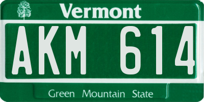 VT license plate AKM614