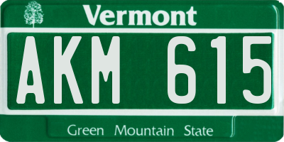 VT license plate AKM615