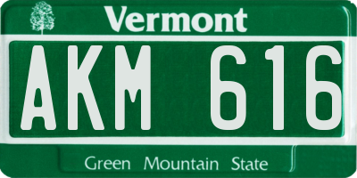 VT license plate AKM616