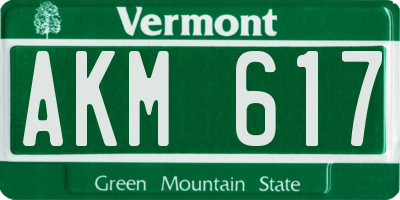 VT license plate AKM617