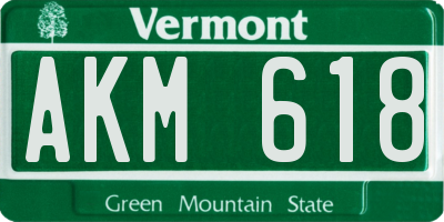 VT license plate AKM618