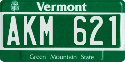 VT license plate AKM621