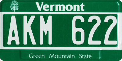 VT license plate AKM622