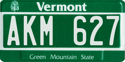 VT license plate AKM627