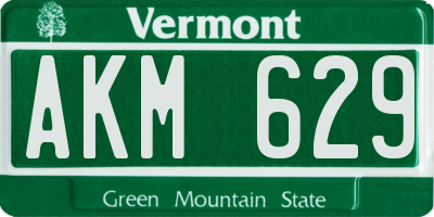 VT license plate AKM629