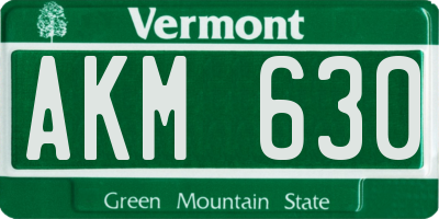 VT license plate AKM630