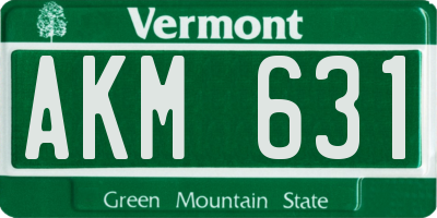 VT license plate AKM631