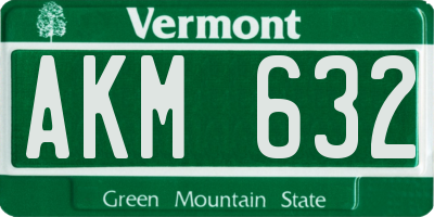 VT license plate AKM632