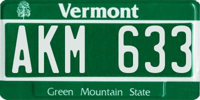 VT license plate AKM633