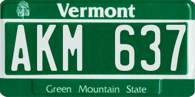 VT license plate AKM637