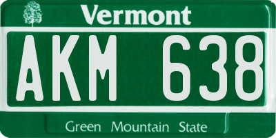 VT license plate AKM638