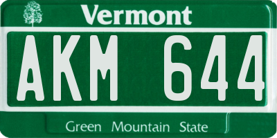 VT license plate AKM644