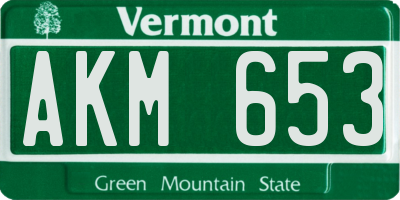 VT license plate AKM653
