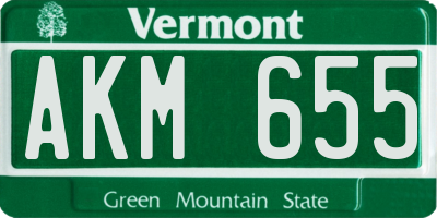 VT license plate AKM655