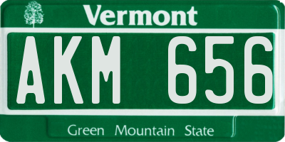 VT license plate AKM656