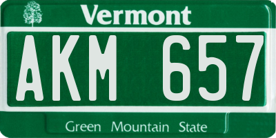 VT license plate AKM657