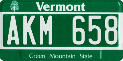 VT license plate AKM658