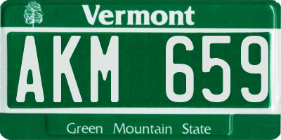 VT license plate AKM659